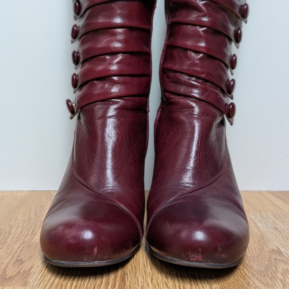 Miz Mooz Amelia Tall Leather Boots - Burgundy Wine - Size 39 (8.5/9) - Picture 4 of 11